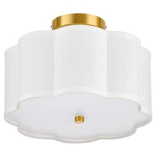 CO-Z 13 in 3-Light Semi Flush Mount Ceiling Light Fabric - 12.6"