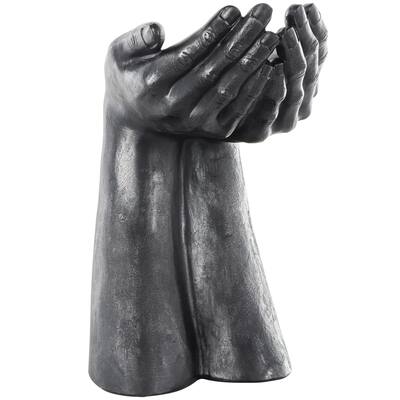 Polystone Hands Open Decorative Sculpture - Black - Roche River Decor