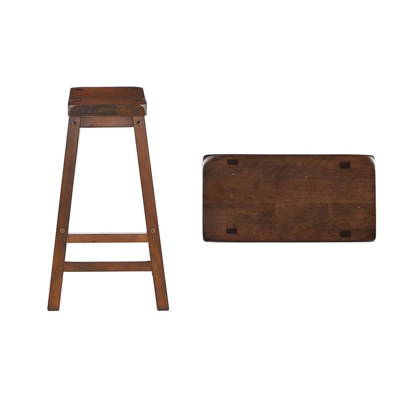 Cadiz Saddle Seat 24" Counter Height Backless Stools (Set of 2) - Stool