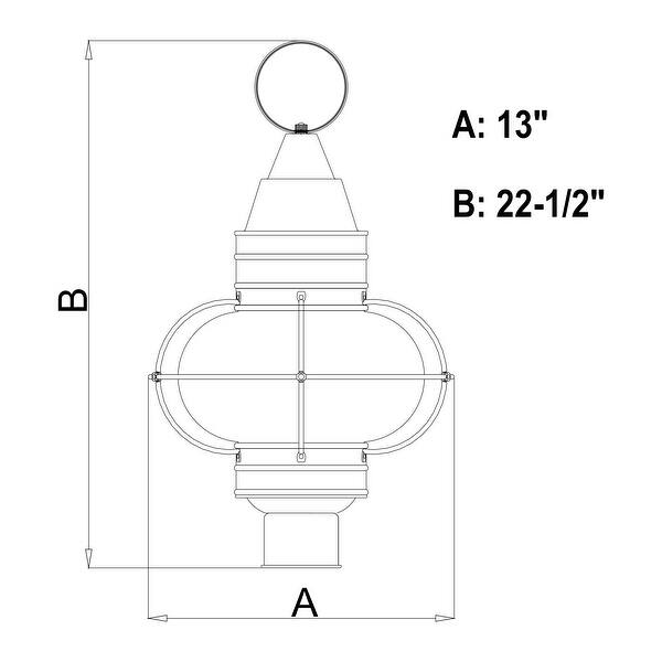 Chatham 1L Black Coastal Outdoor Globe Post Light Clear Glass - 13-in W x 22.5-in H x 13-in D