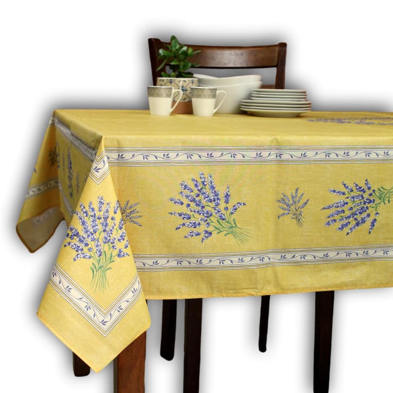 Wipeable Spill Resistant Provencal Cotton Cannes Collection Tablecloth
