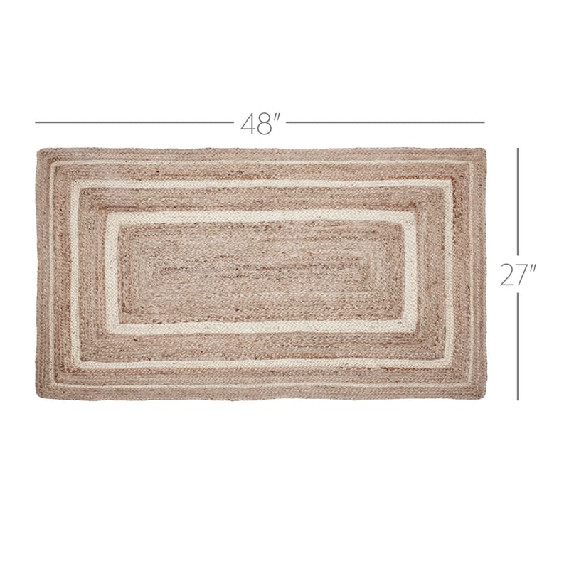 Natural & Creme Jute Rug Rect w/ Pad 36x60 - 3'6"