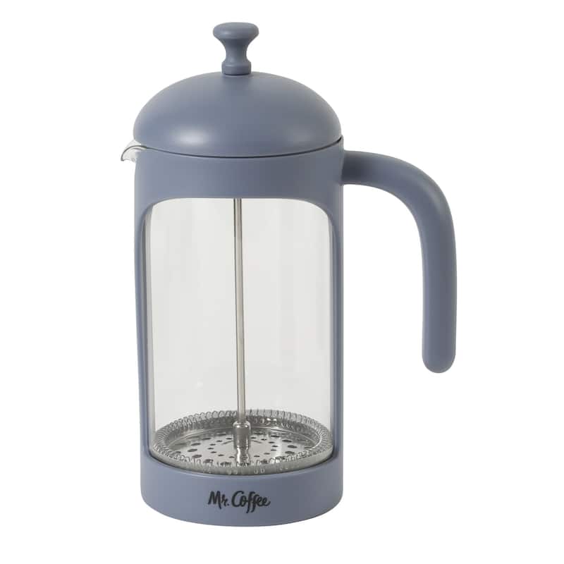 Mr. Coffee French Press Coffee Maker, 31 oz Borasilicate Glass & Frame and Plunger, Includes Coffee Scoop
