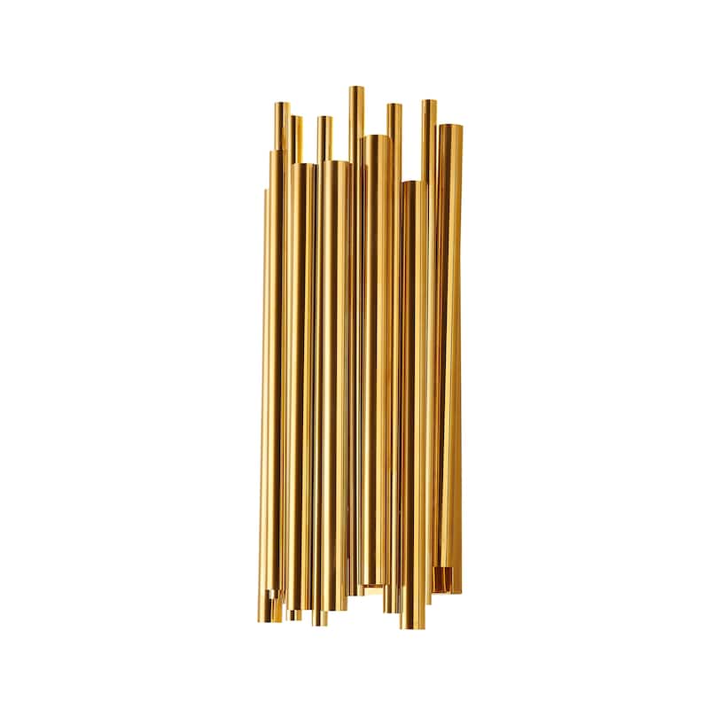 2 Light Gold Stainless Steel Wall Sconce