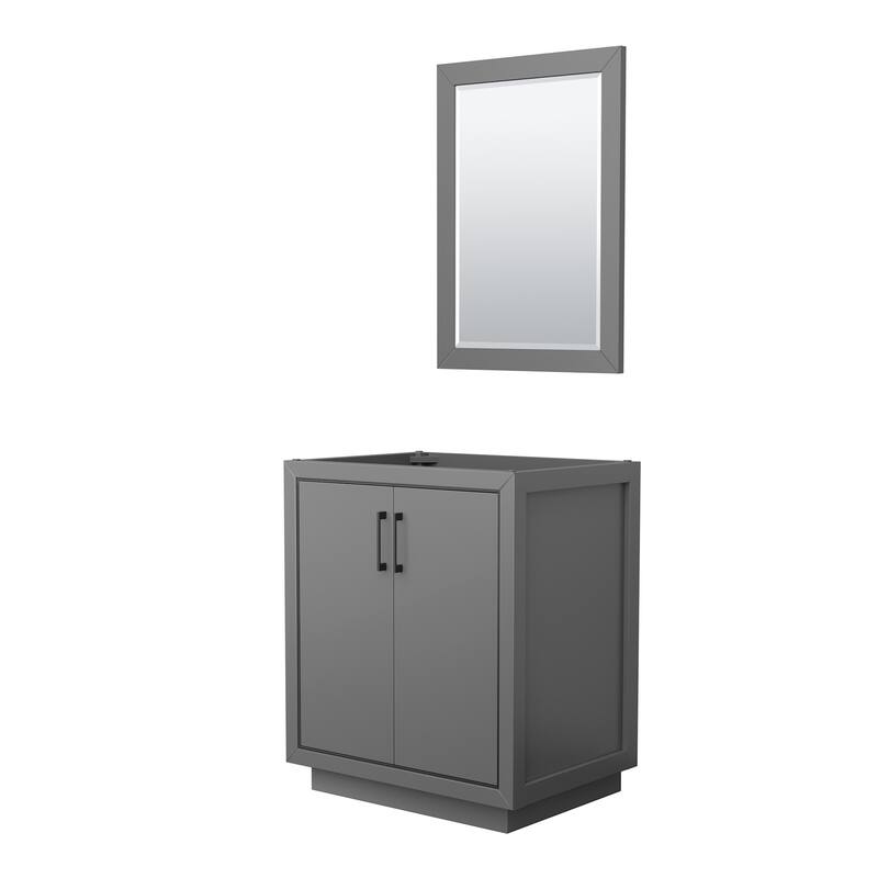 Wyndham Collection WCF1111-30S-CX-M24 Icon 30" Single Free Standing - Dark Gray / Matte Black Hardware