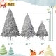 preview thumbnail 6 of 16, Roomfitters Pre-Lit Artificial Christmas Tree Set 4FT 6FT 7.4FT, Holiday Trees with Metal Stands, Warm Lights, Silver