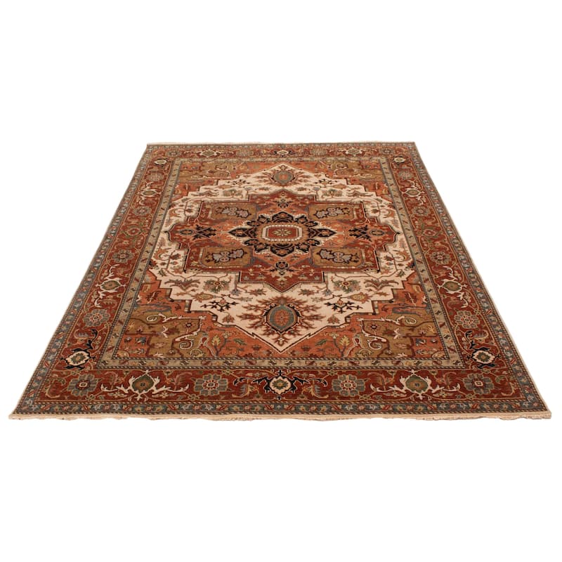 ECARPETGALLERY Hand-knotted Jules Sultane Ivory Wool Rug - 8'11 x 11'8