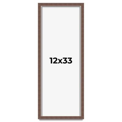 12x33 Shadow Box Frame Brown | 1.125 inches Deep Real Wood Rustic