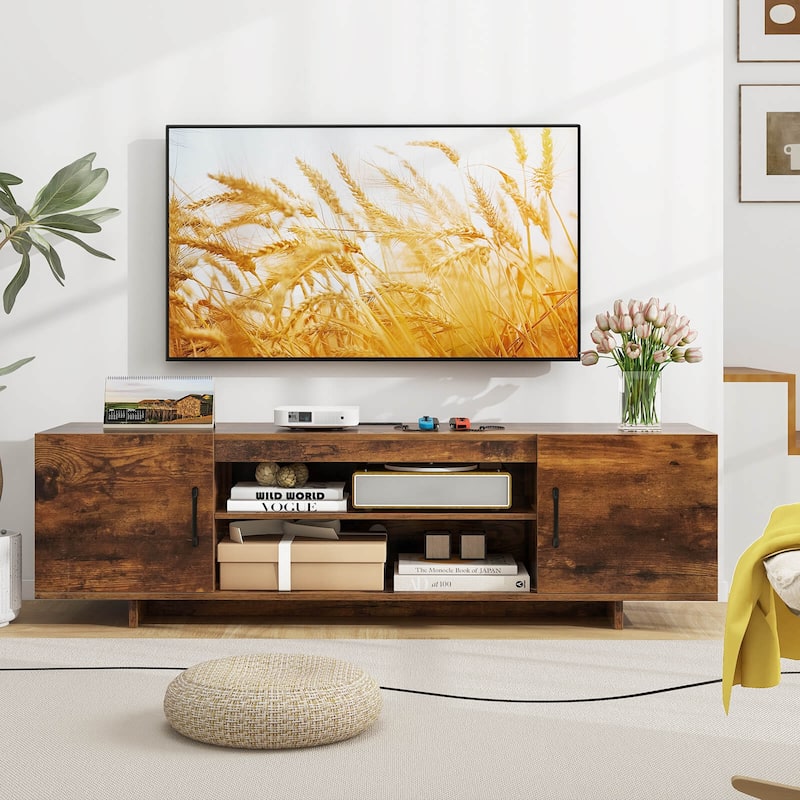 Costway TV Stand for 70" TVs Modern Entertain Center with Power Outlet - See Details