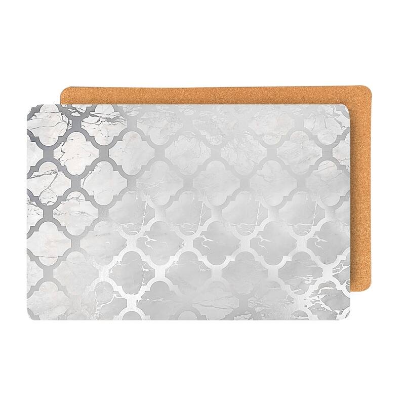 Dainty Home Marble Thick Cork Printed Rectangular Placemat Set