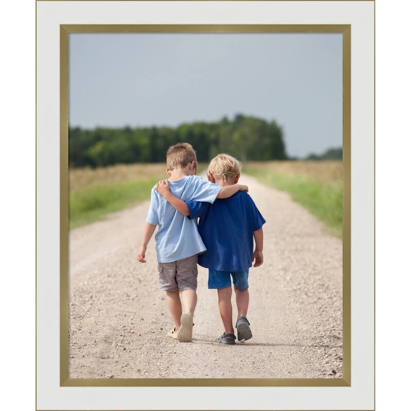 Eva Black Silver Narrow Framed Picture Frame, Photo Frame - 16x20 - Eva White Gold Narrow