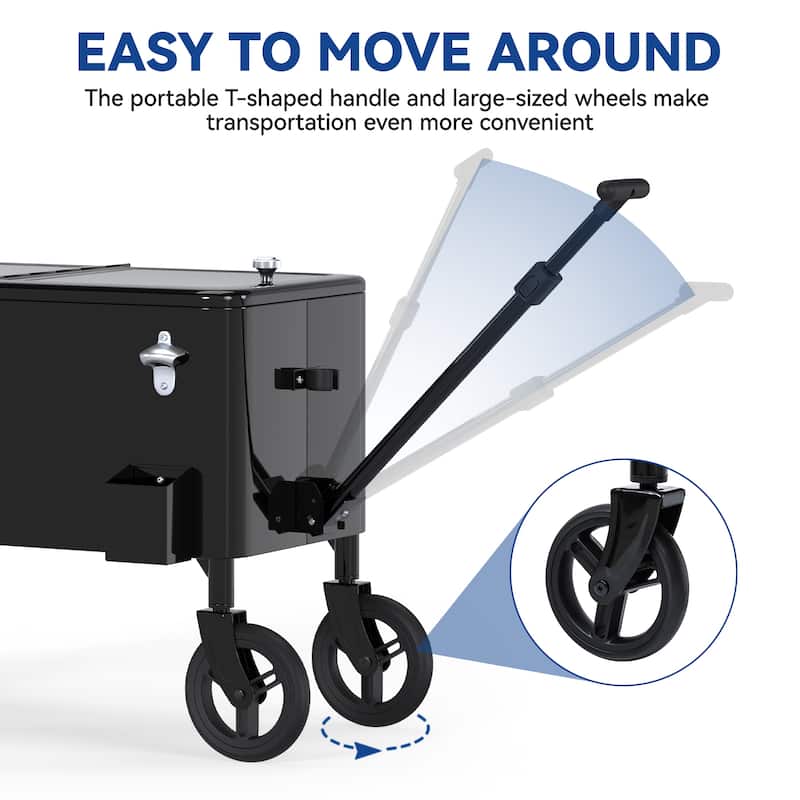Moasis 80 Quart Wagon Rolling Cooler