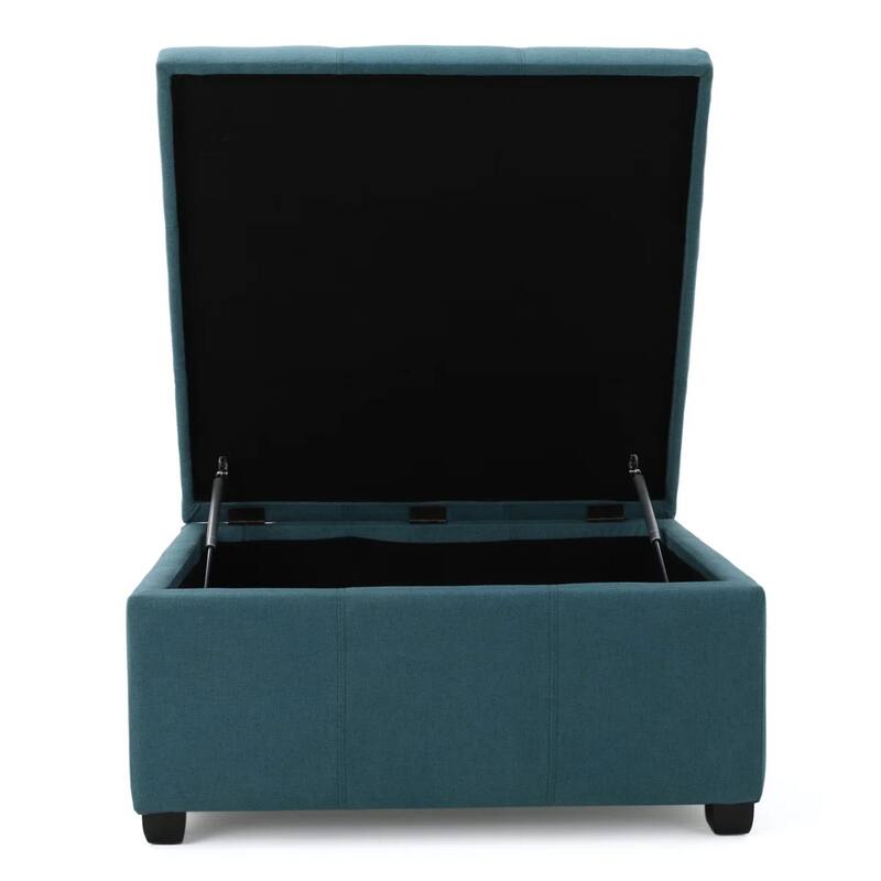 Tufted Square Storage Ottoman - Dark Teal Bold Decorative Accent