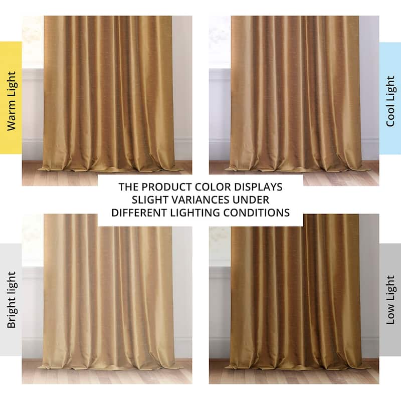 Exclusive Fabrics Textured Dupioni Faux Silk 84-inch Grommet Blackout Grommet Curtain (1 Panel) - 50 x 84