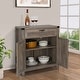 preview thumbnail 5 of 6, Light Gray Double Door Sideboard Dining Buffet With One Drawer Adjustable Shelf