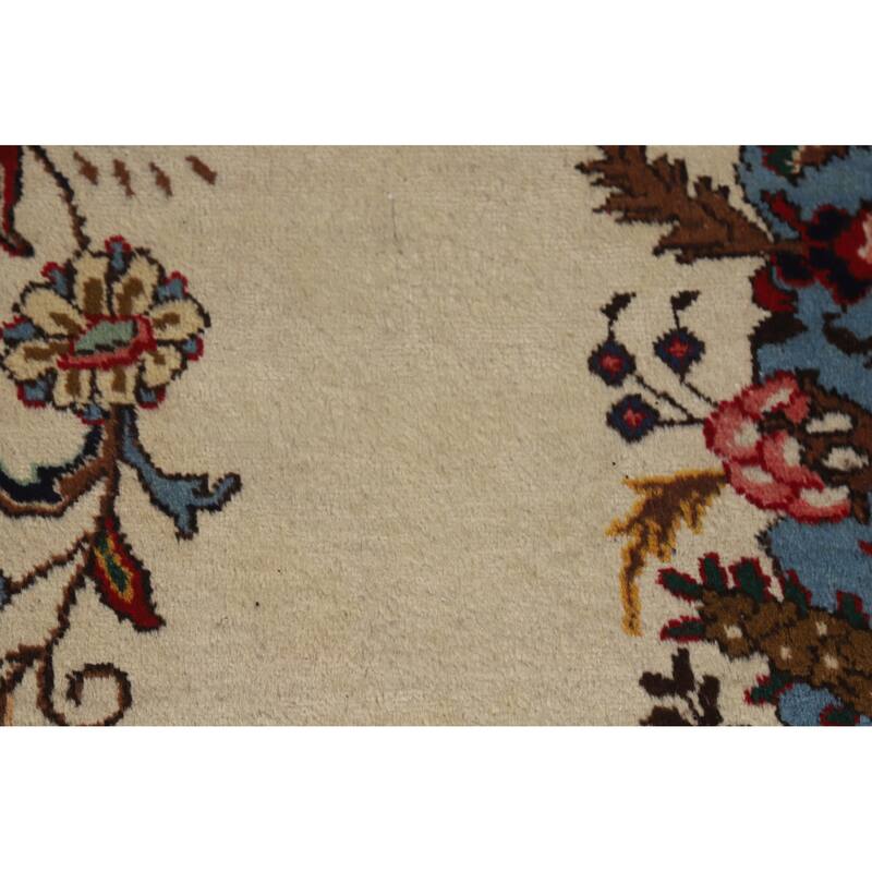 Hand Knotted Oriental 100% Wool Carpet Traditional Floral Beige & Ivories Tabriz Area Rug - 15' 2'' X 10' 1''
