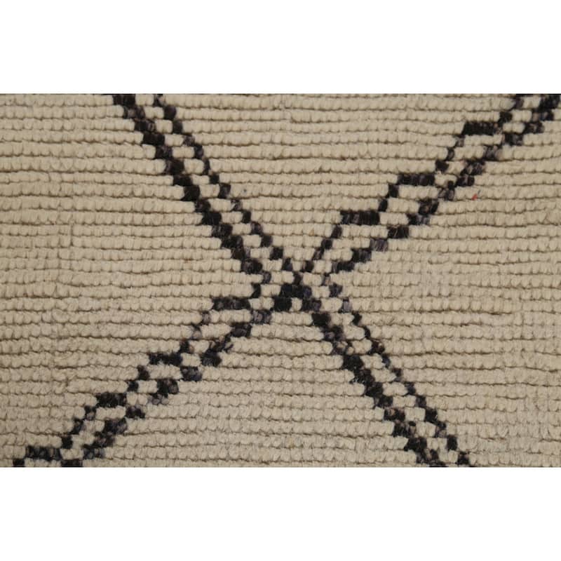 Trellis Modern Moroccan Area Rug Handmade Wool Carpet - 8'2"x 10'10"