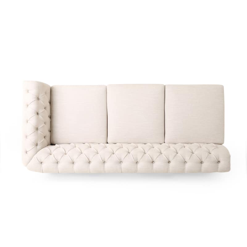 Castalia Chesterfield Tufted 7-seat Sectional Sofa by Christopher Knight Home - 114.00" L x 70.00" W x 31.50" H