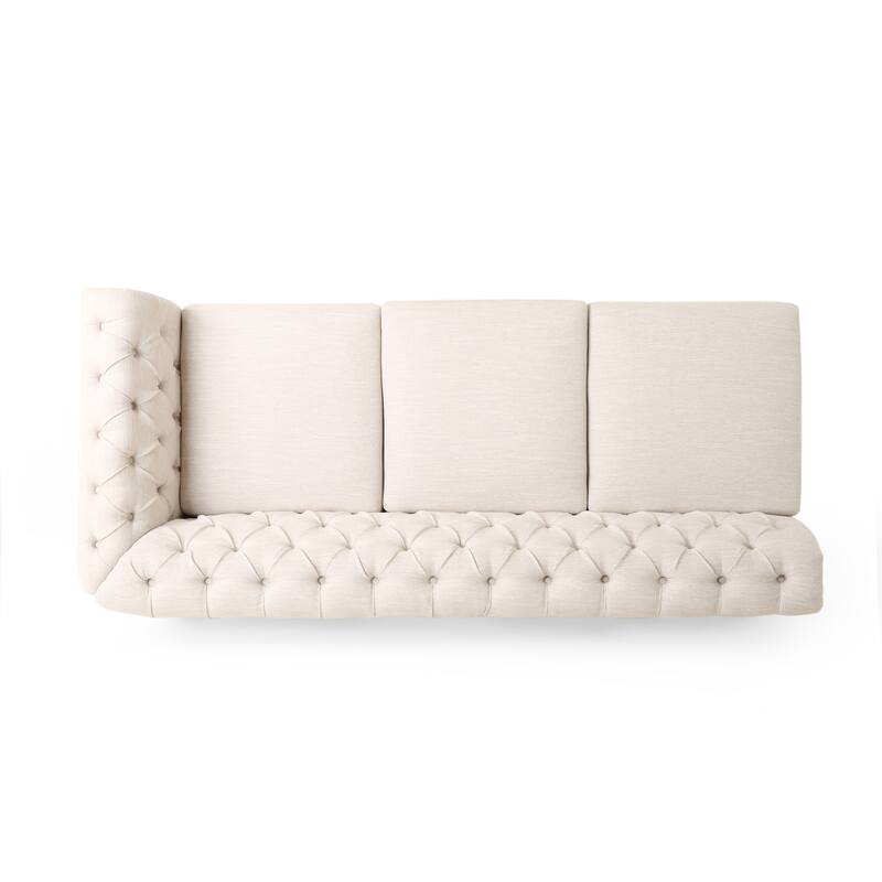 Castalia Chesterfield Tufted 7-seat Sectional Sofa by Christopher Knight Home - 114.00" L x 70.00" W x 31.50" H