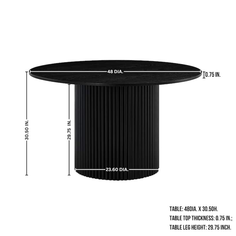 Roundhill Furniture Henriet 5-Piece Round Dining Set, Black