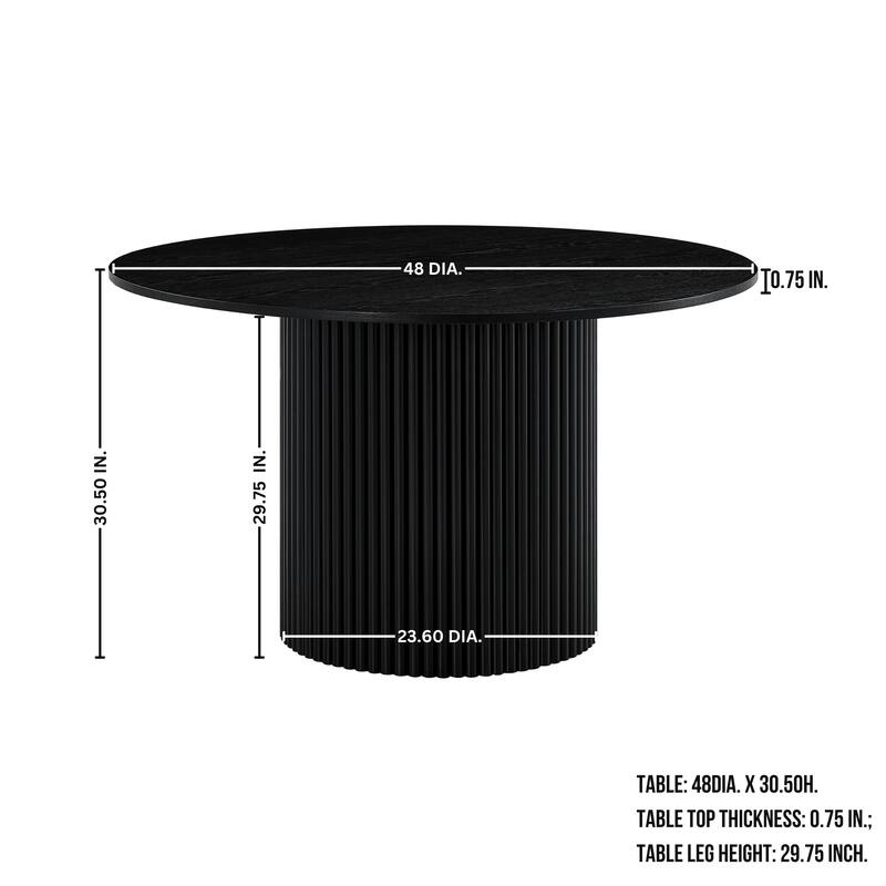 Roundhill Furniture Henriet 5-Piece Round Pedestal Dining Set