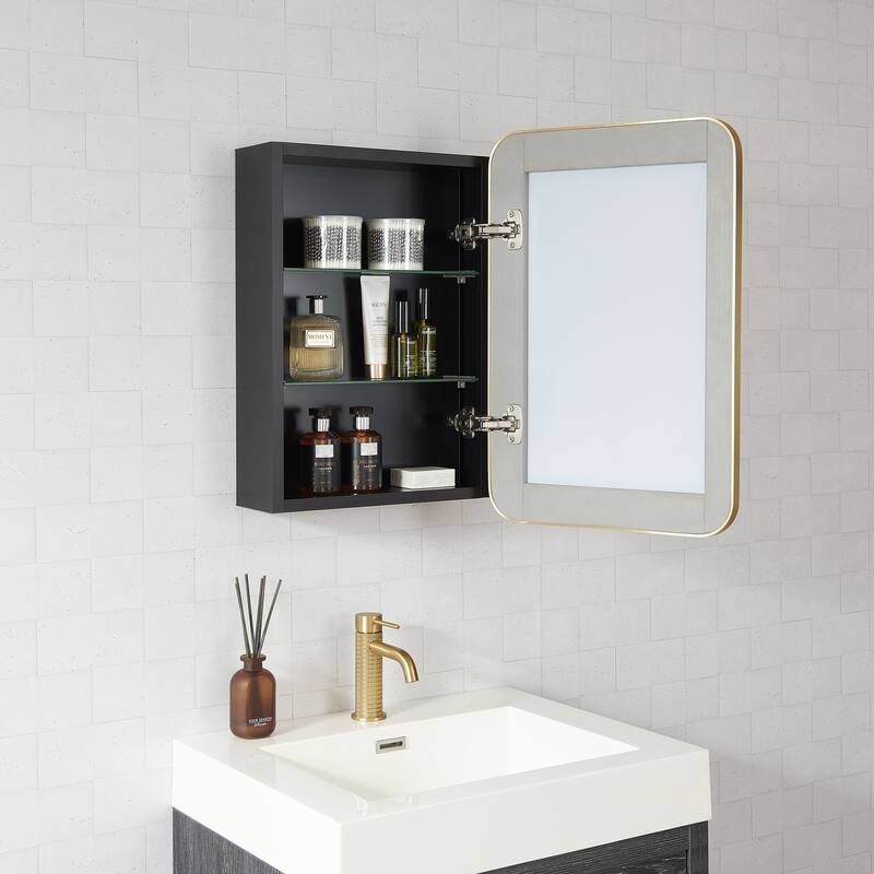 Talayuela Rectangular Aluminum Framed Medicine Cabinet with Mirror