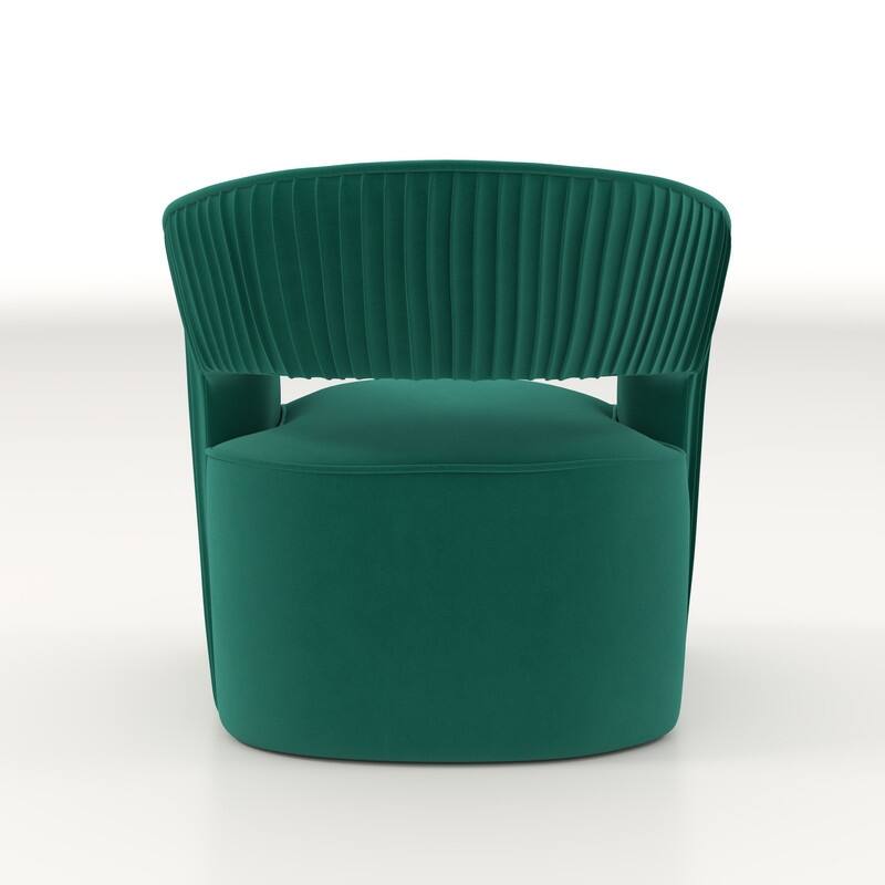 SEYNAR Modern Glam Velvet 360 Degree Swivel Open-Back Accent Armchair