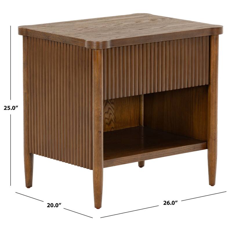 SAFAVIEH Couture Shelbie 1-Drawer Reeded Nightstand, Fully Assembled