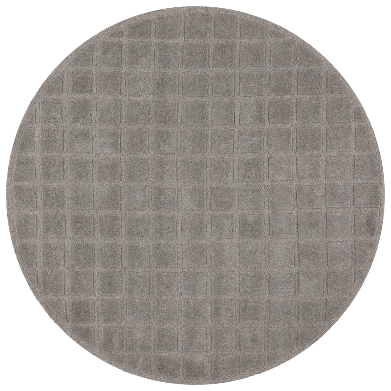 SAFAVIEH Handmade Genre Abstract Trellis Mid-Century Modern Wool Rug - 6' Round - Grey