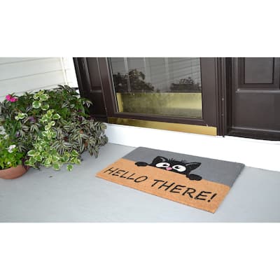 Hello There Outdoor Coir Non Skid Doormat