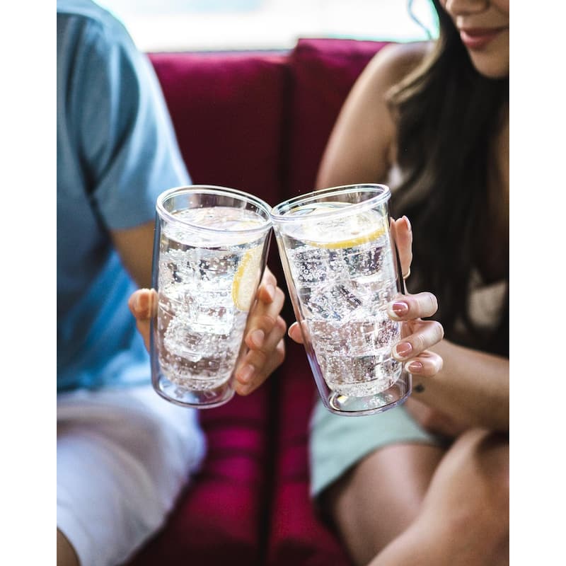 Tervis Clear & Colorful Tabletop Made in USA Double Walled Insulated Travel Tumbler, Pink Sand