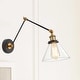 preview thumbnail 1 of 9, Carbon Loft Modern Industrial Plug-in Wall Lamp Swing Arm Sconce - 20" x 7.25 "x 14"
