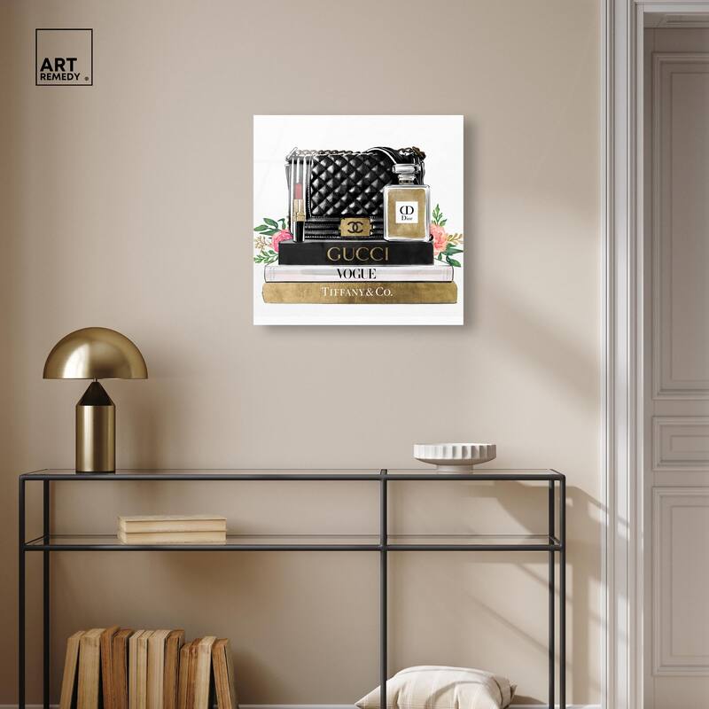 Luxury Paris Handbag and Books Acrylic by Art Remedy, Ready to Hang