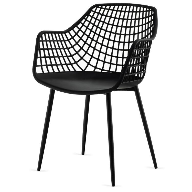 Set of 4 Heavy Duty Modern Dining Chair with Airy Hollow Backrest - 22.5" x 21" x 34"