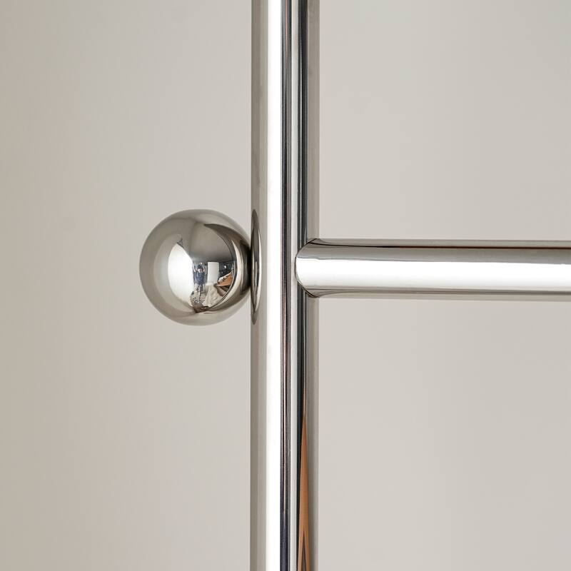 Antique American Style Clothes and Hat Rack with Storage Shelf, Portable Stainless Steel Floor Stand