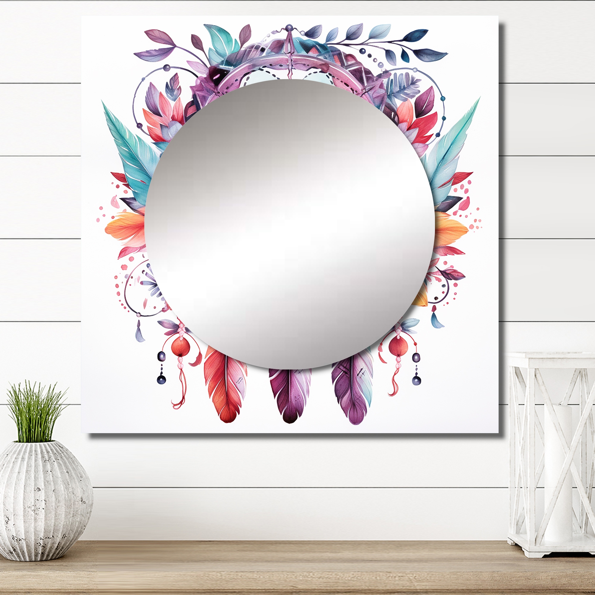 Purple wall mirror top