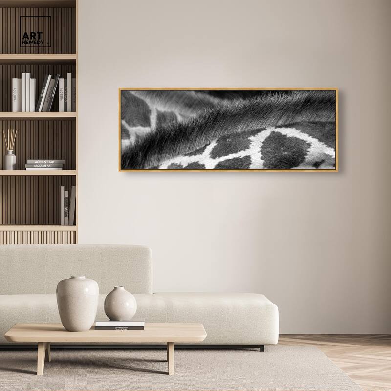 Giraffe Close Up Panoramic Canvas by Art Remedy