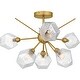 preview thumbnail 3 of 6, Salvador 6-Light Brushed Gold Semi-Flush Mount