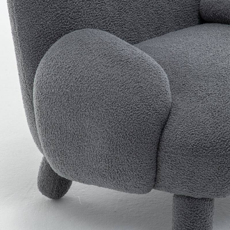 SEYNAR Modern Faux Sherpa Upolstered High Back Armless Accent Chair