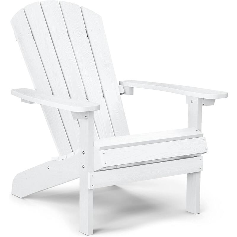 WINSOON All Weather HIPS Outdoor Plastic Adirondack Chair - White