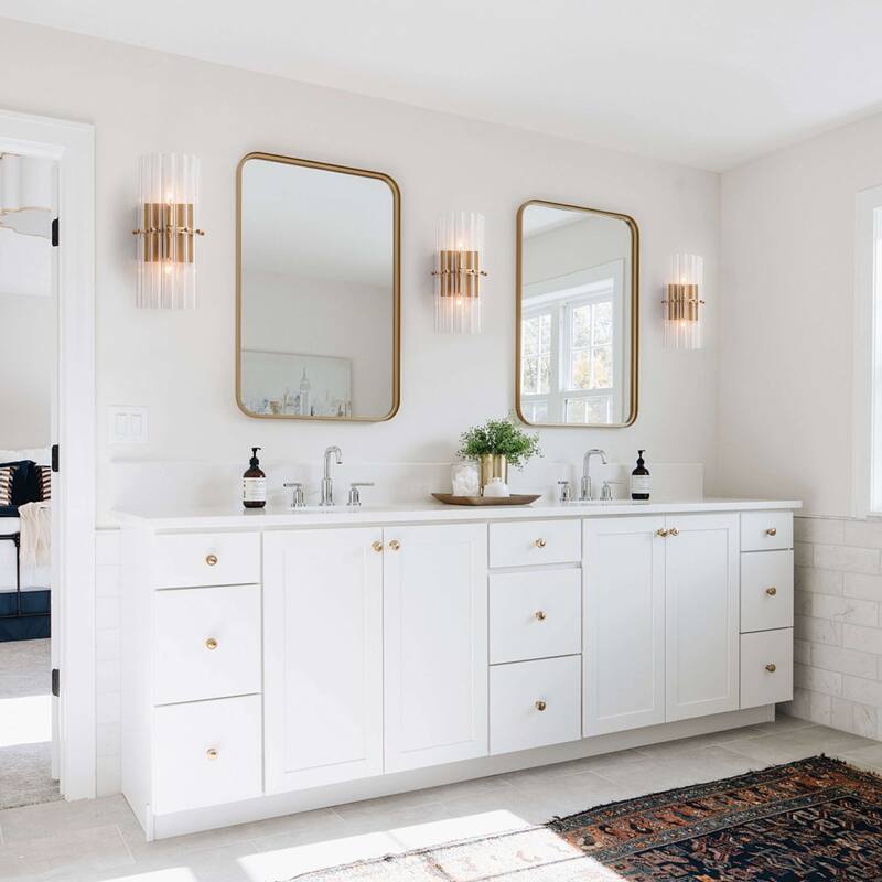 Casandra 2-Light Crystal Glass Bar Wall Sconce - 6 inches W x 15 inches H x 4 inches D