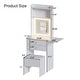 preview thumbnail 10 of 8, Small Space Vanity Table with 3 Adjustable Lighted Mirror, Storage Drawer, Fold-Up Panel, White