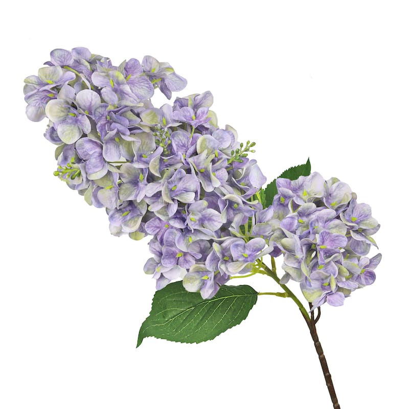 Set of 2 Deluxe Purple Artificial Cone Hydrangea Flower Stem Spray 34in - 35" L x 5" W x 5" DP