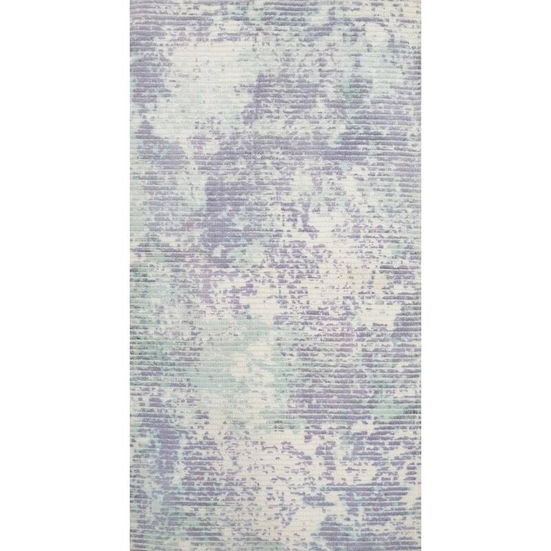 Hand Knotted Oriental Viscose Silk Carpet Modern Abstract Purples Abstract Area Rug - 4' 0'' X 2' 0''