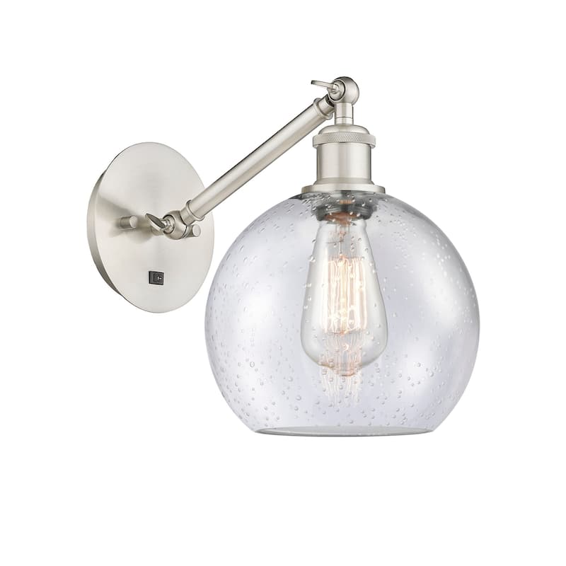 Innovations Lighting 317-1W-14-8 Athens Sconce Athens 14" Tall Wall - Brushed Satin Nickel / Seedy