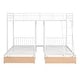 preview thumbnail 7 of 13, Stylish Full Over Twin & Twin Bunk Bed, Metal Triple Bunk Bed with Drawers and Guardrails, Sturdy and Durable, White