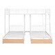 preview thumbnail 5 of 11, White Full Over Twin Metal Triple Bunk Bed with Drawers & Guardrail