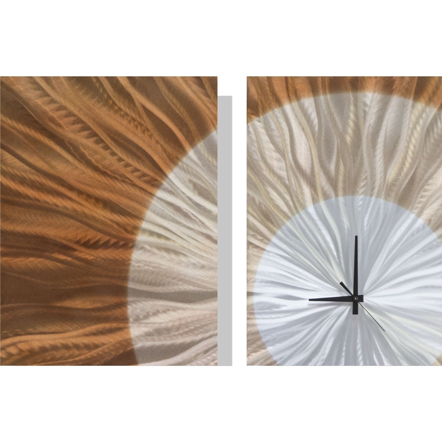 Shop Statements2000 Metal Wall Clock Art Panels Abstract Copper