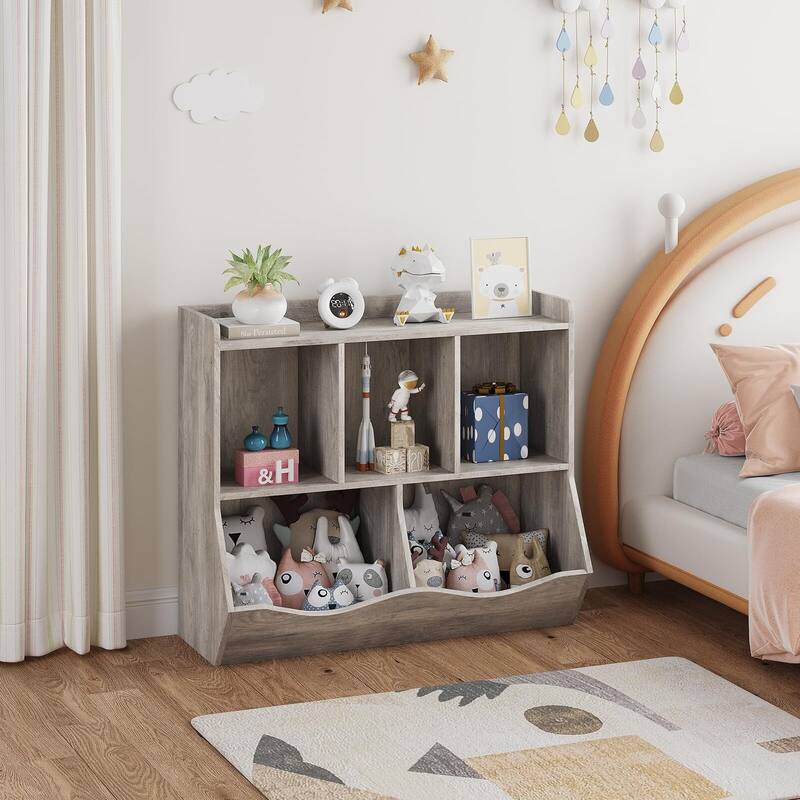 Toy Bookshelf and Bookcase, Multi Shelf with Cubby Organizer Cabinet for Storage Books and Toys
