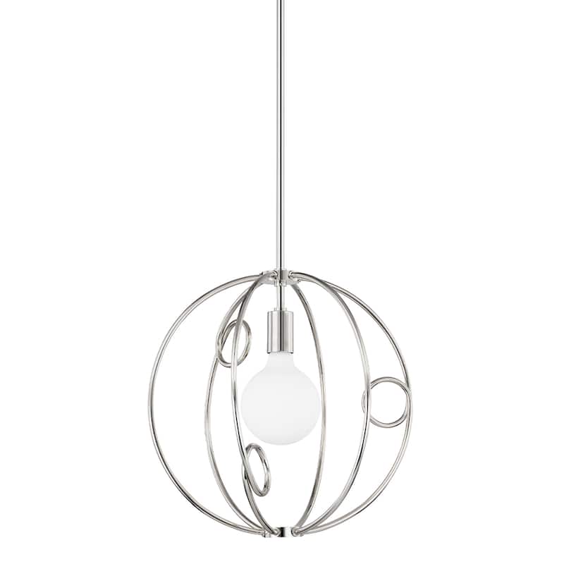 Mitzi by Hudson Valley Alanis 1-light LED Pendant - Polished Nickel